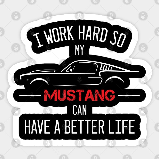 Funny Mustang Muscle car Sticker by medrik